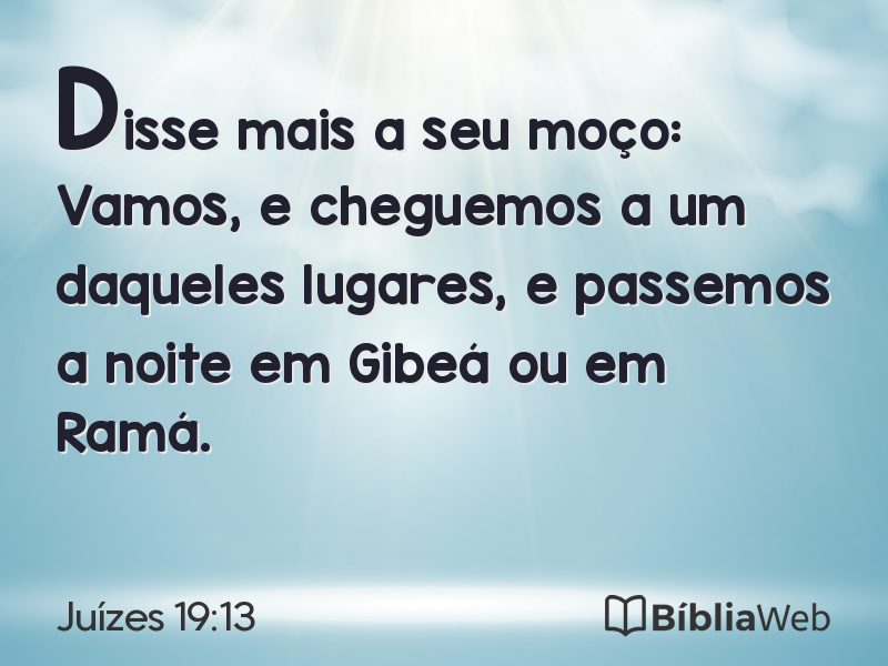 Juízes 19:13 em imagem para compartilhar