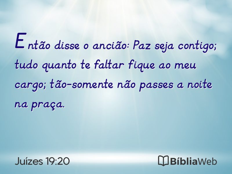 Juízes 19:20 em imagem para compartilhar