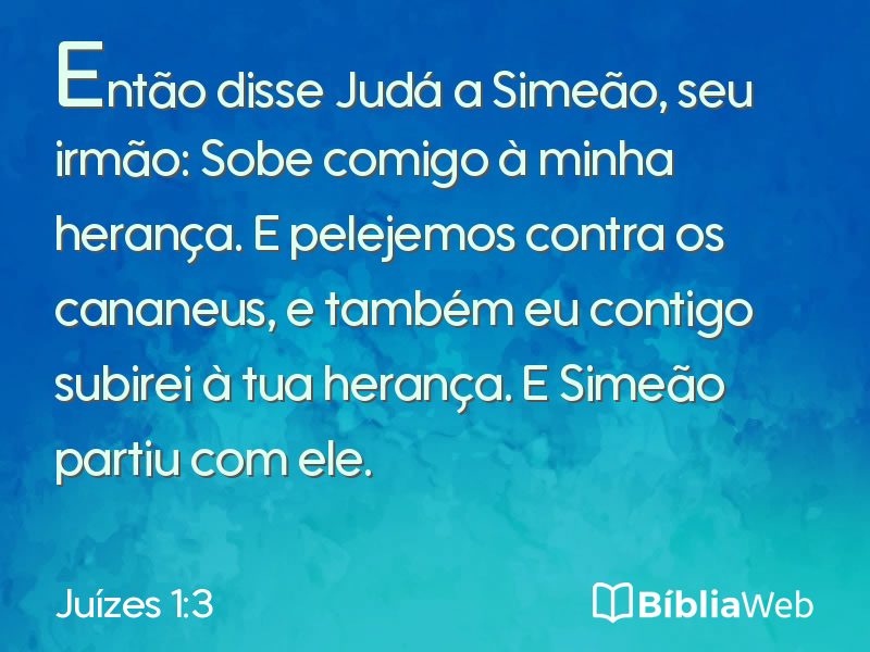 Juízes 1:3 em imagem para compartilhar