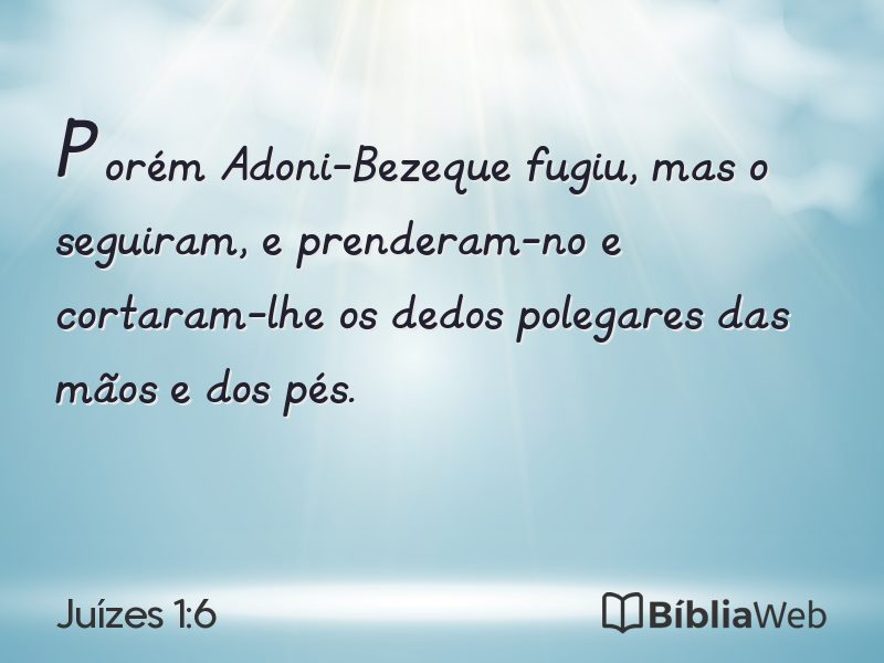 Juízes 1:6 em imagem para compartilhar