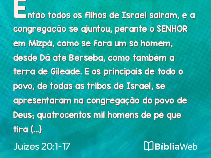 Juízes 20:1-17 em imagem para compartilhar