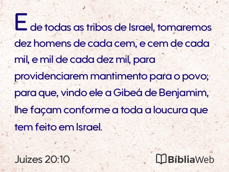 Juízes 20:10 em imagem para compartilhar