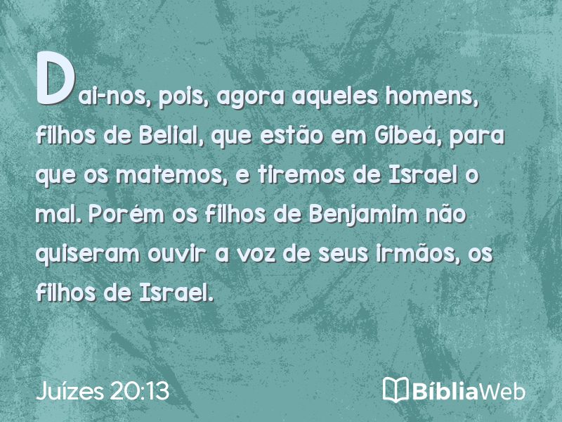 Juízes 20:13 em imagem para compartilhar