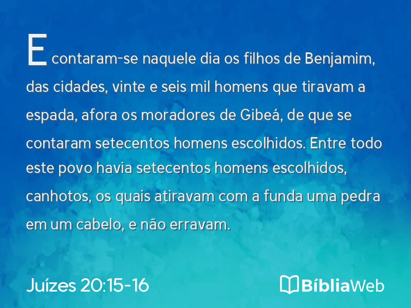 Juízes 20:15-16 em imagem para compartilhar