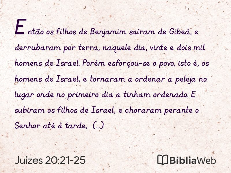 Juízes 20:21-25 em imagem para compartilhar