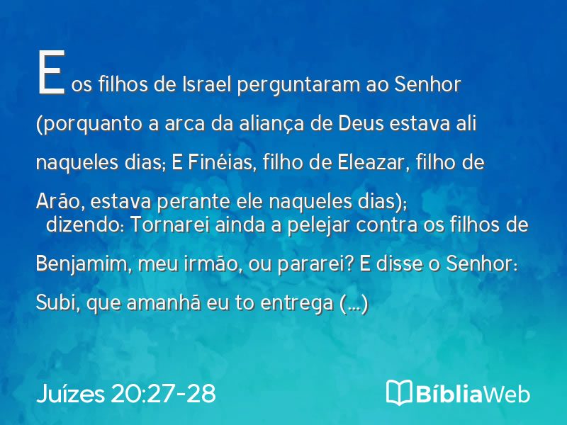 Juízes 20:27-28 em imagem para compartilhar