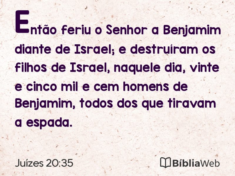 Juízes 20:35 em imagem para compartilhar