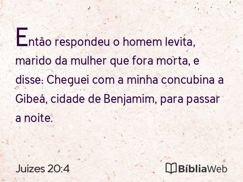 Juízes 20:4 em imagem para compartilhar