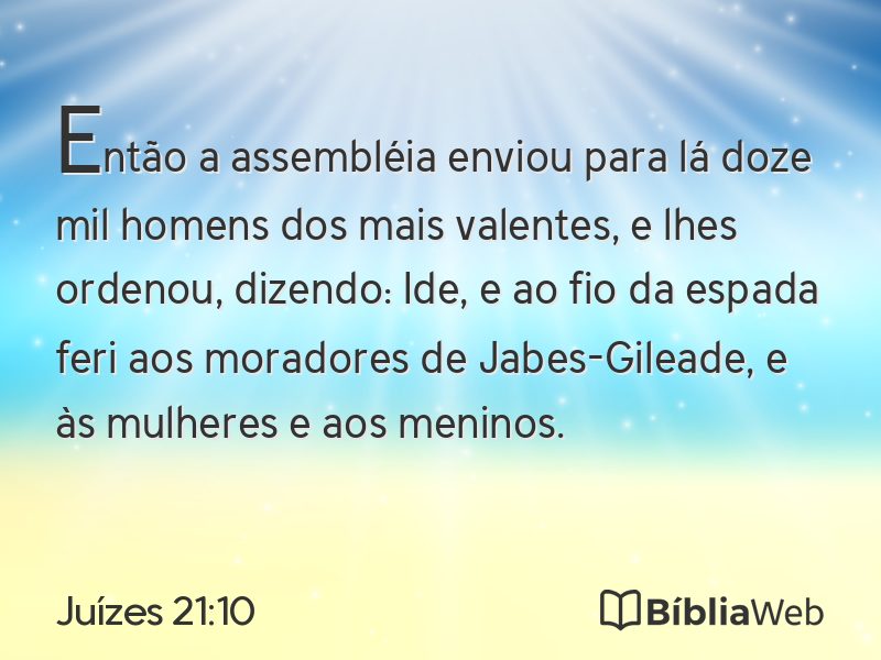 Juízes 21:10 em imagem para compartilhar