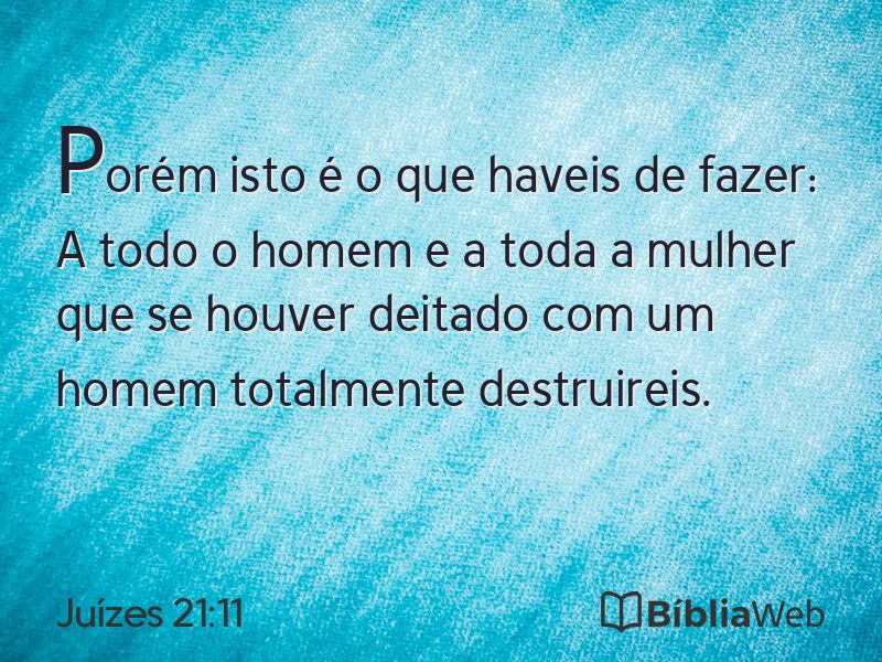 Juízes 21:11 em imagem para compartilhar