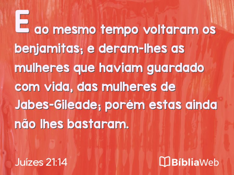 Juízes 21:14 em imagem para compartilhar