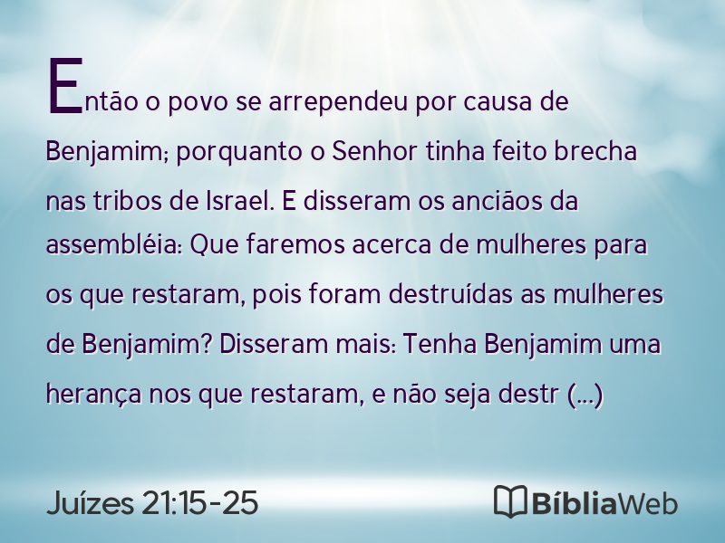 Juízes 21:15-25 em imagem para compartilhar