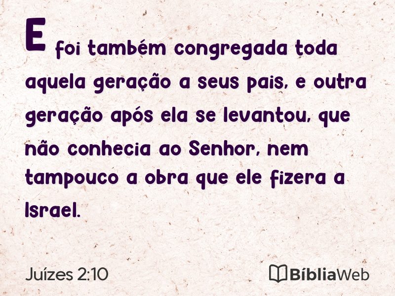 Juízes 2:10 em imagem para compartilhar