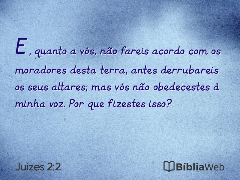 Juízes 2:2 em imagem para compartilhar