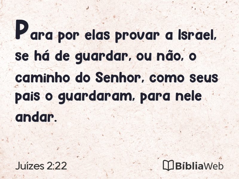 Juízes 2:22 em imagem para compartilhar