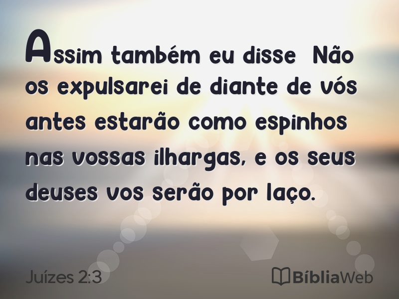 Juízes 2:3 em imagem para compartilhar