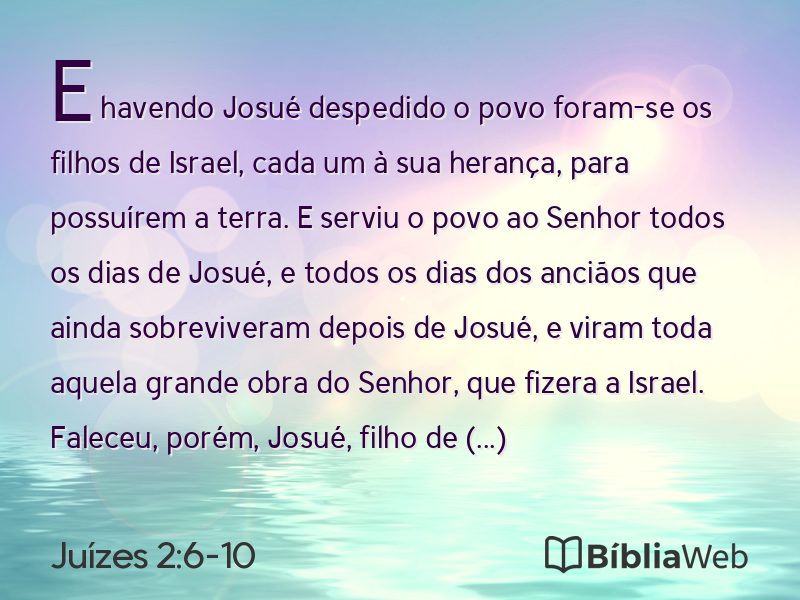 Juízes 2:6-10 em imagem para compartilhar