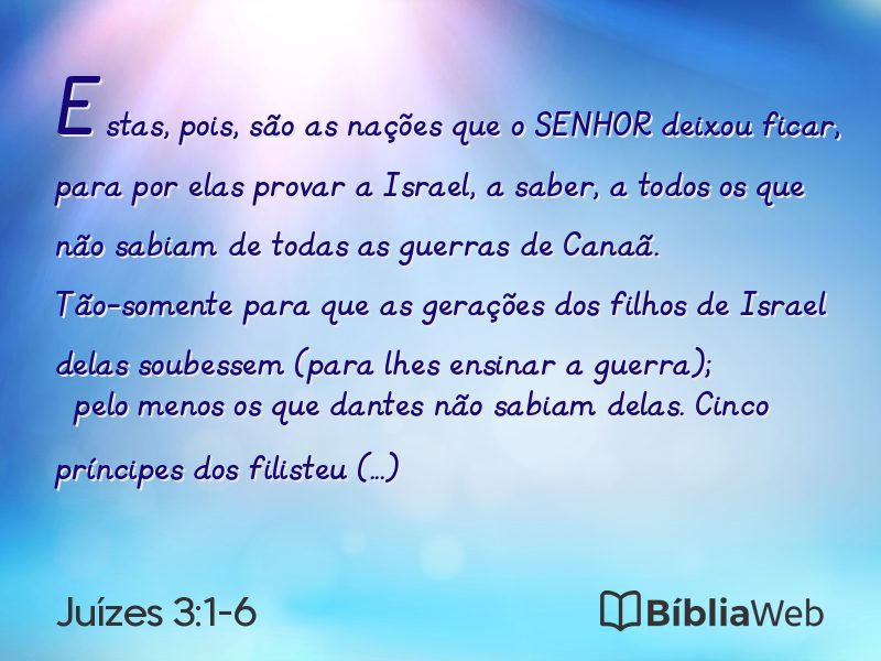 Juízes 3:1-6 em imagem para compartilhar