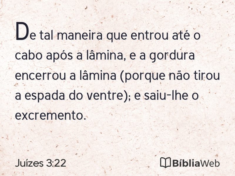 Juízes 3:22 em imagem para compartilhar