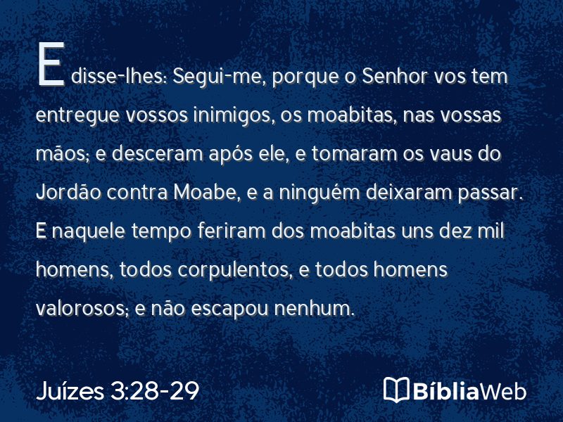 Juízes 3:28-29 em imagem para compartilhar