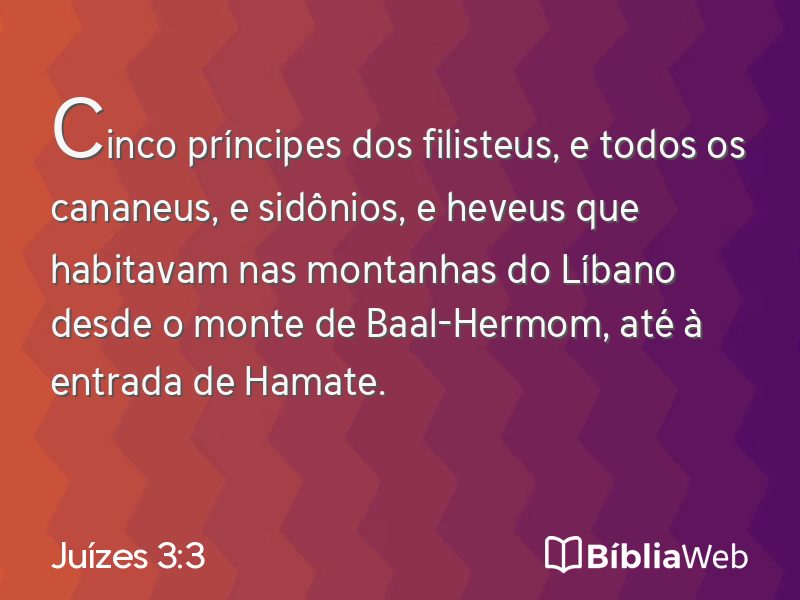 Juízes 3:3 em imagem para compartilhar