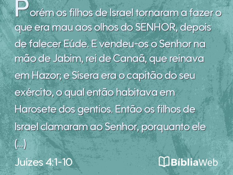 Juízes 4:1-10 em imagem para compartilhar
