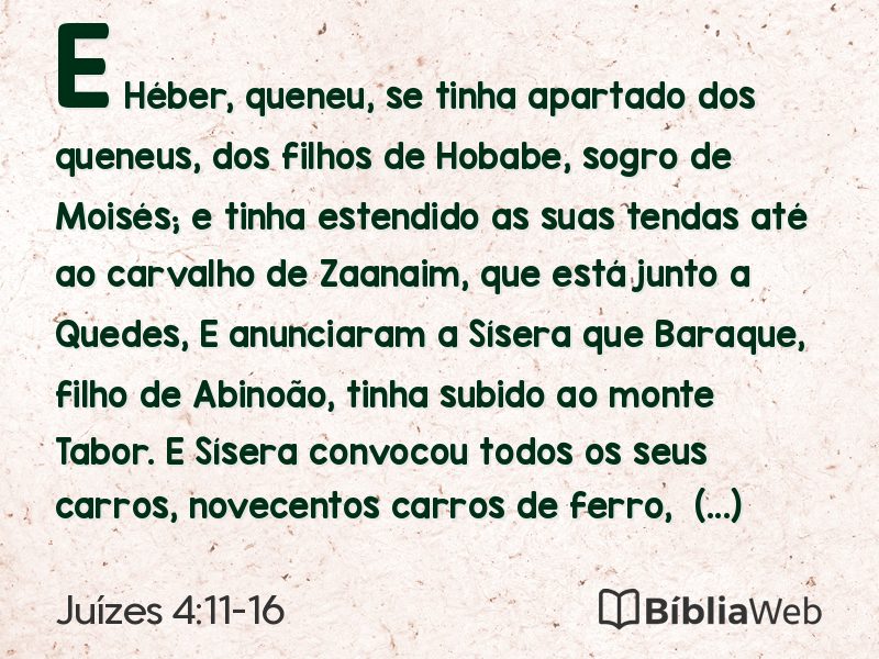 Juízes 4:11-16 em imagem para compartilhar