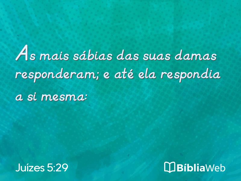 Juízes 5:29 em imagem para compartilhar
