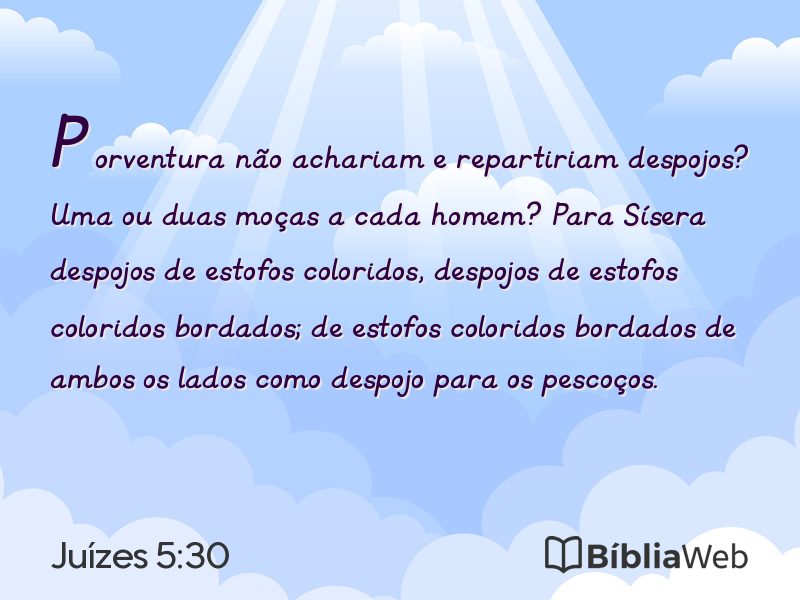 Juízes 5:30 em imagem para compartilhar