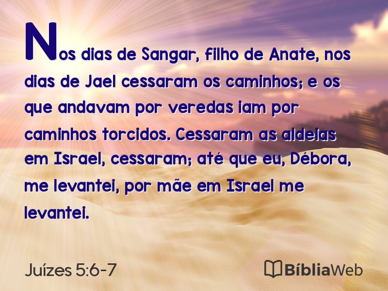 Juízes 5:6-7 em imagem para compartilhar