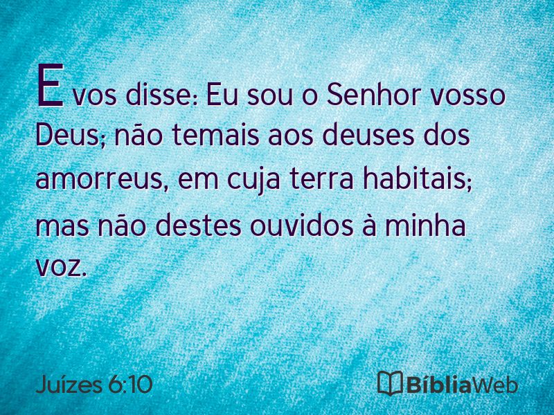 Juízes 6:10 em imagem para compartilhar