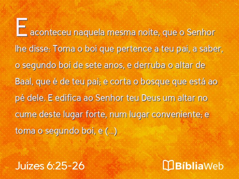 Juízes 6:25-26 em imagem para compartilhar