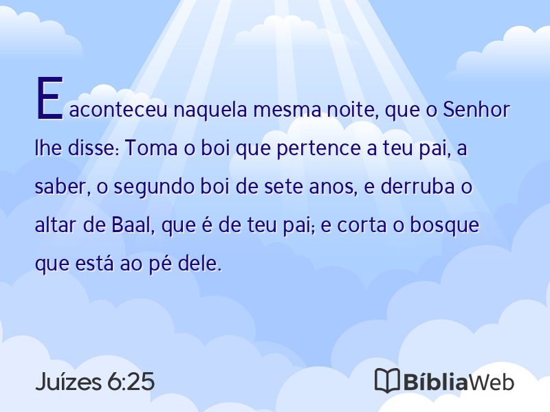 Juízes 6:25 em imagem para compartilhar
