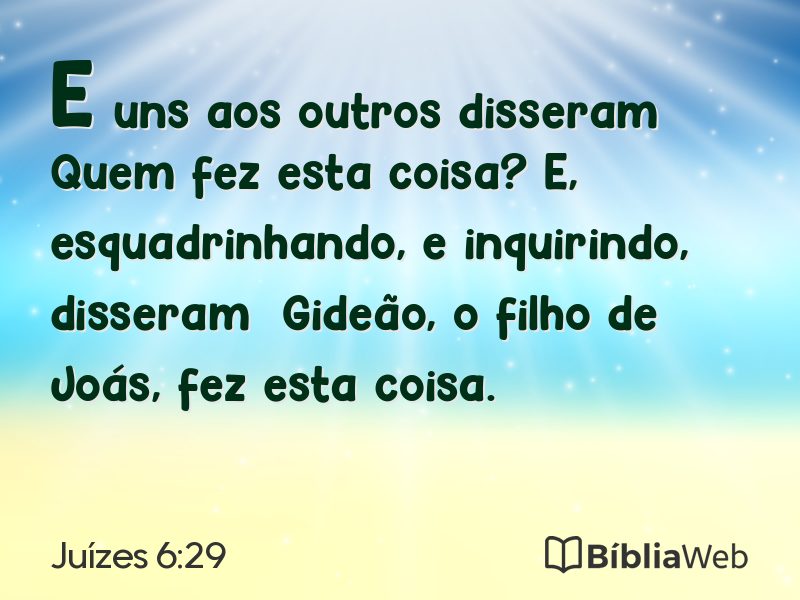 Juízes 6:29 em imagem para compartilhar