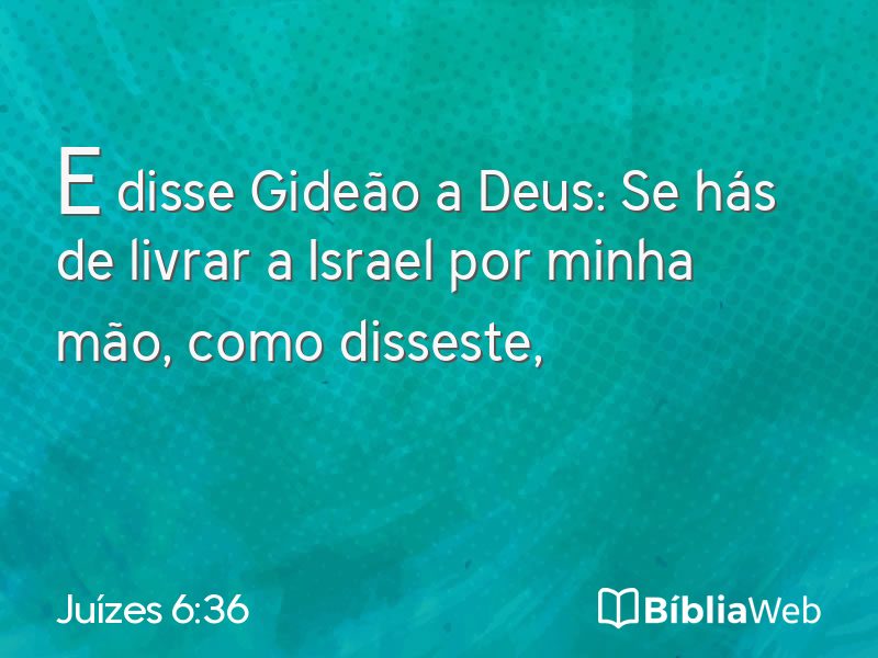 Juízes 6:36 em imagem para compartilhar