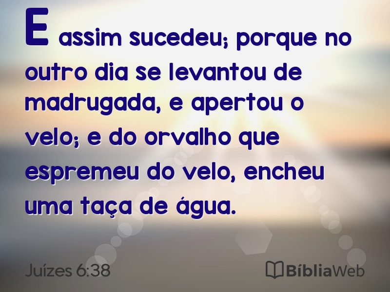 Juízes 6:38 em imagem para compartilhar