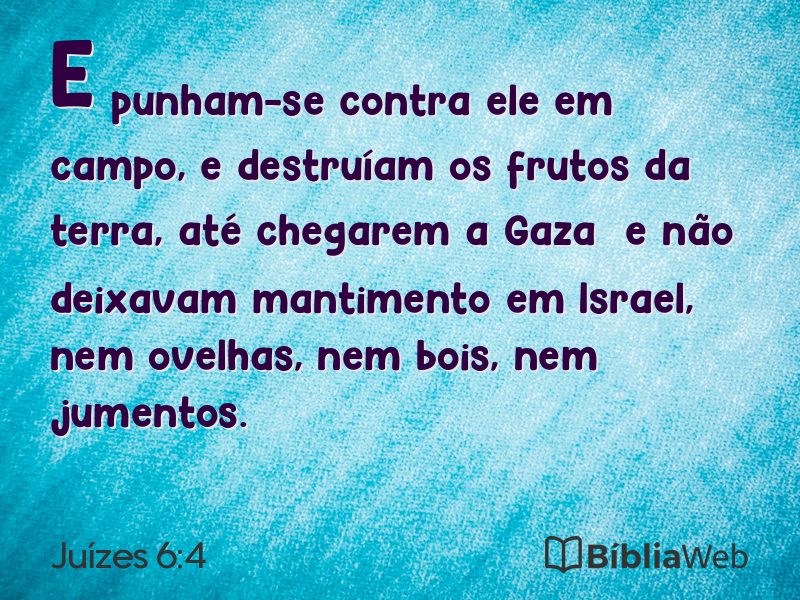 Juízes 6:4 em imagem para compartilhar