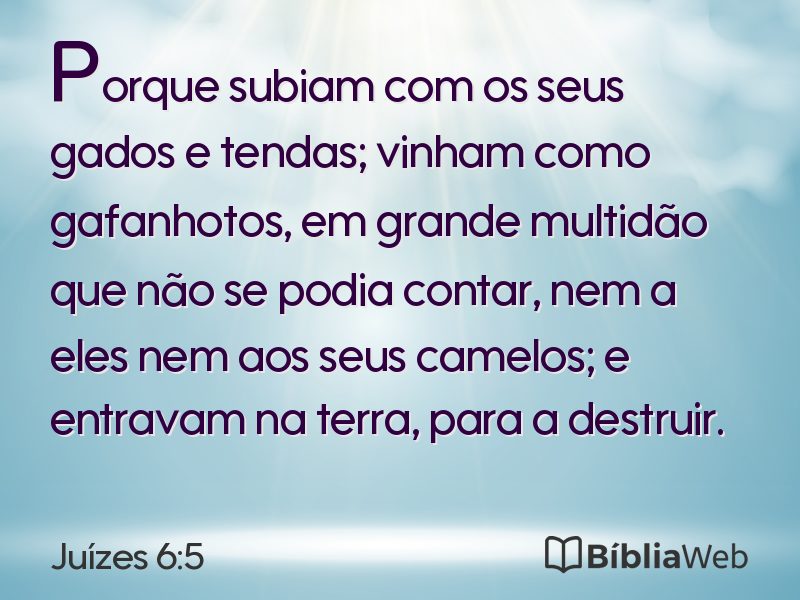 Juízes 6:5 em imagem para compartilhar