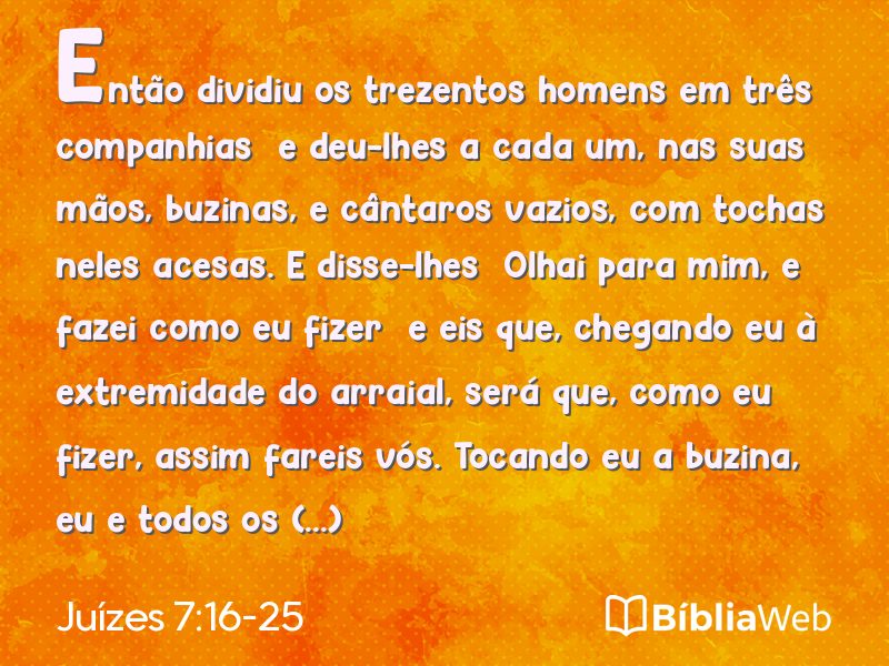 Juízes 7:16-25 em imagem para compartilhar
