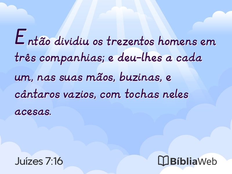 Juízes 7:16 em imagem para compartilhar