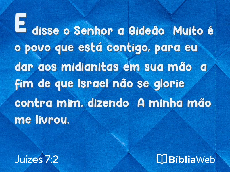 Juízes 7:2 em imagem para compartilhar