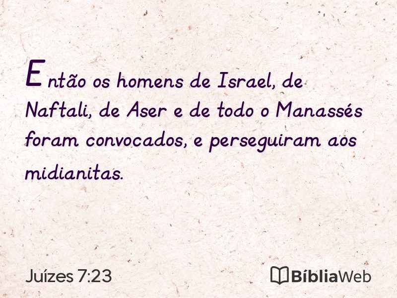 Juízes 7:23 em imagem para compartilhar