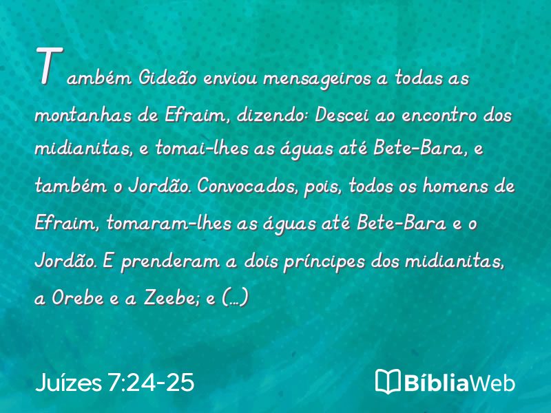 Juízes 7:24-25 em imagem para compartilhar