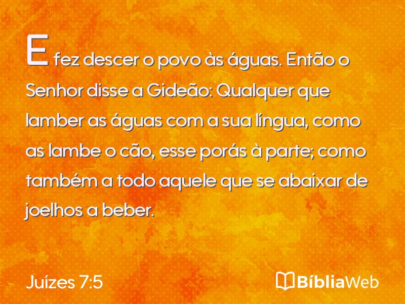 Juízes 7:5 em imagem para compartilhar