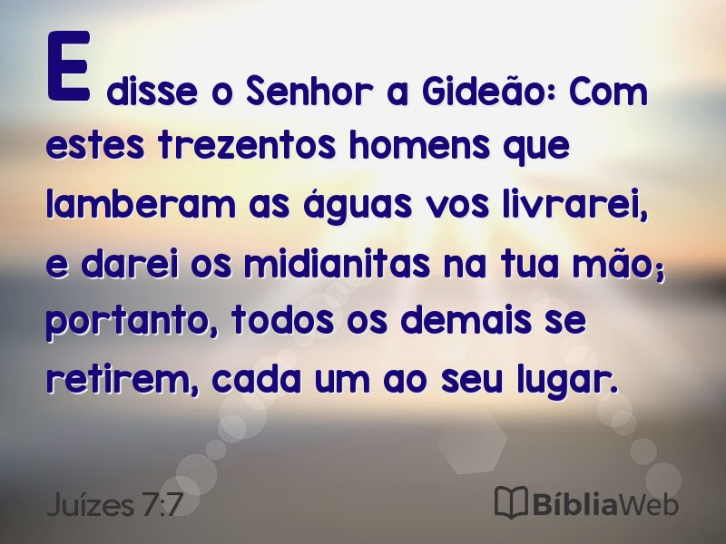 Juízes 7:7 em imagem para compartilhar