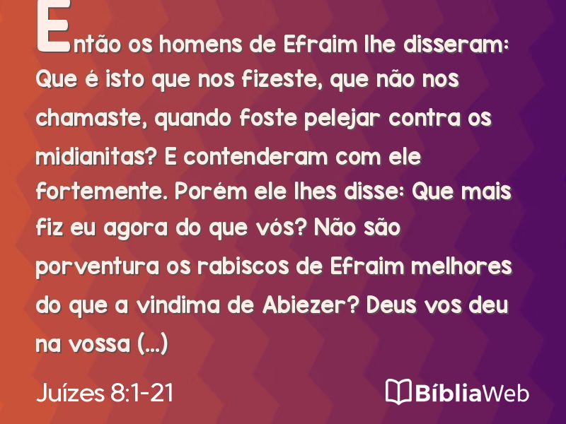 Juízes 8:1-21 em imagem para compartilhar