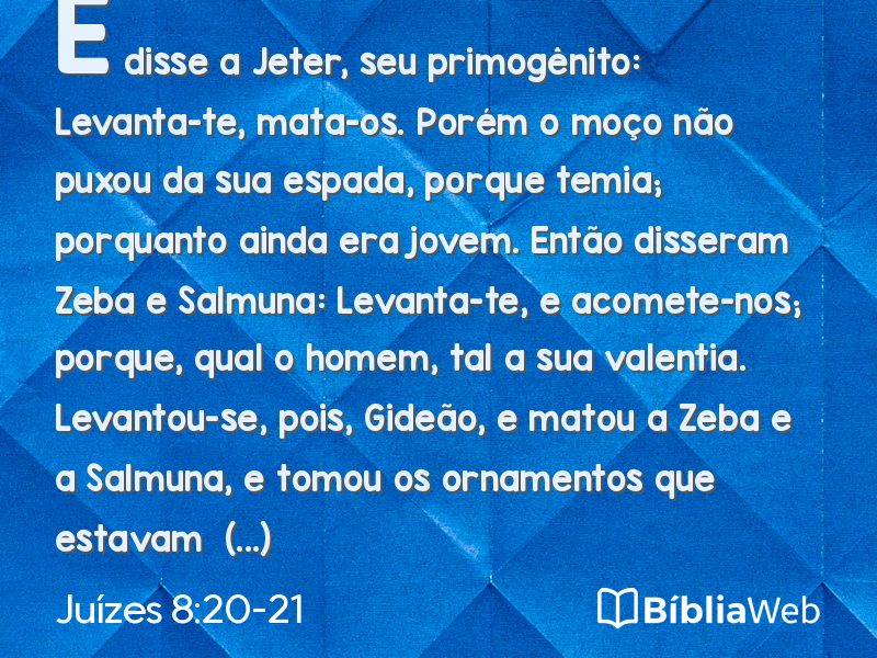 Juízes 8:20-21 em imagem para compartilhar