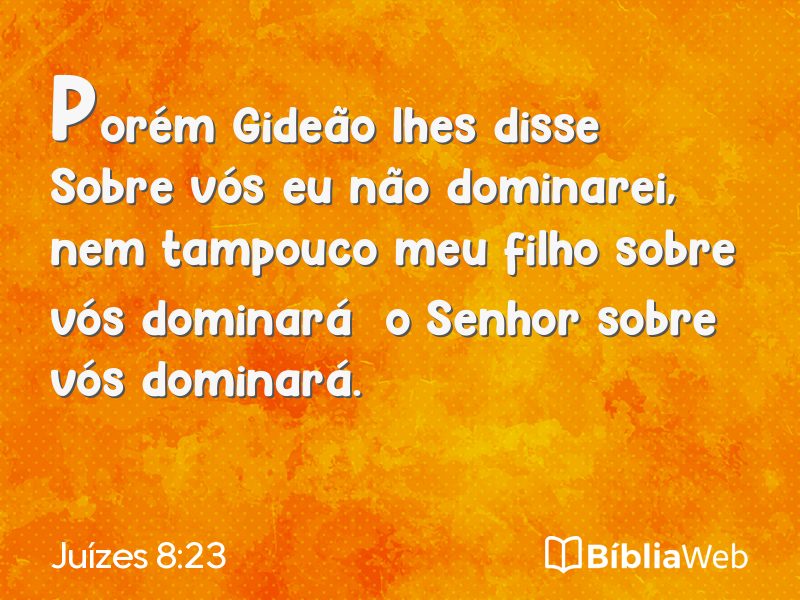 Juízes 8:23 em imagem para compartilhar