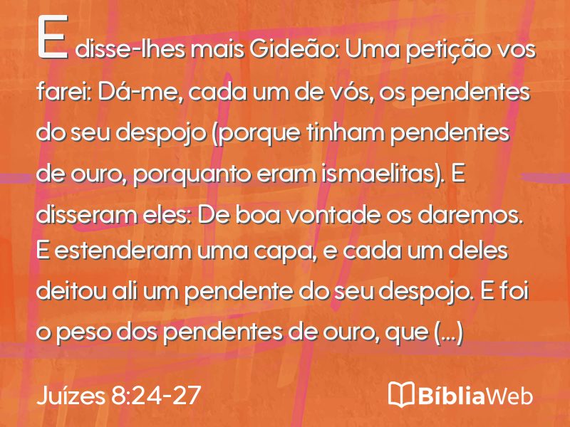 Juízes 8:24-27 em imagem para compartilhar