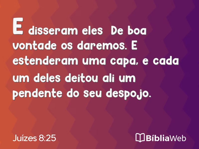 Juízes 8:25 em imagem para compartilhar